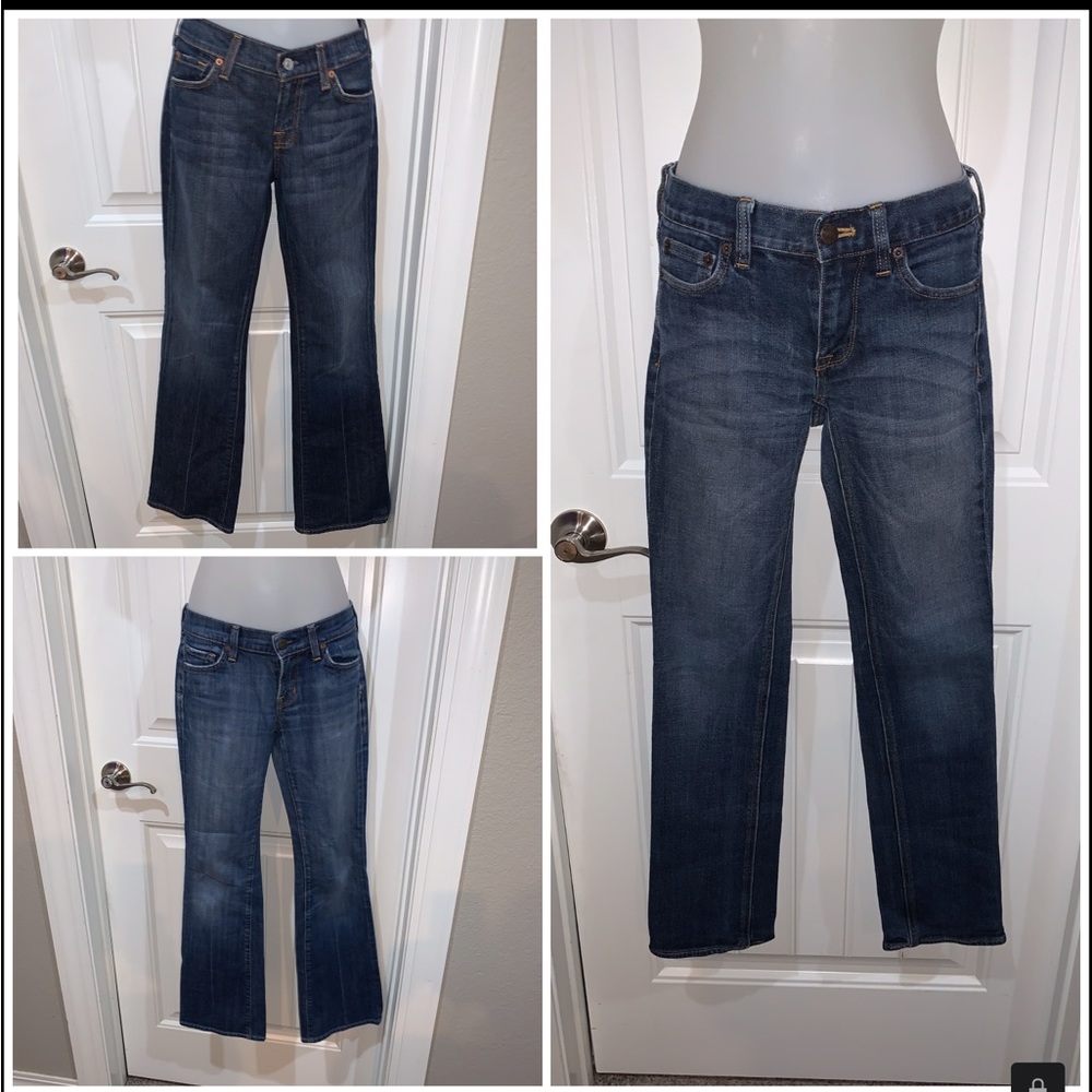 3pc Jean Bundle 7 for all Mankind, Citizens of Humanity, J.Crew
